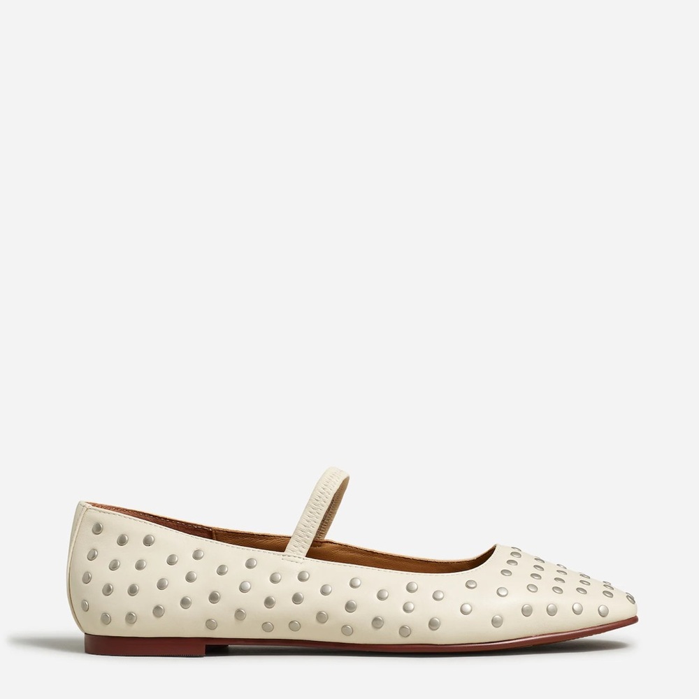Madewell Greta Ecru Studded Flats Sz 8